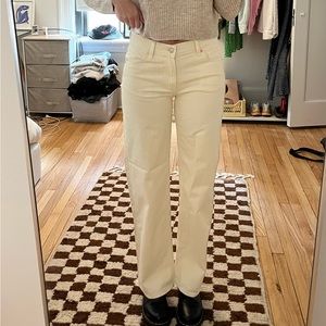 Gap low stride wide leg jeans in birch off white